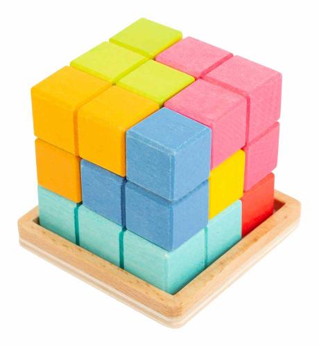 Magasin de casse-têtes en bois, la maison JBD vous présente le jeu Tétris en bois dans sa version 3D. Tentez de reconstituer le cube sur son socle. Difficile. Satisfait ou remboursé.