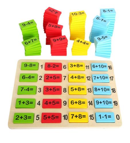 Apprendre les mathématiques avec ce jeu éducatif en bois très ludique. Additions, soustractions, les chiffres n’auront plus aucun secret pour les enfants.