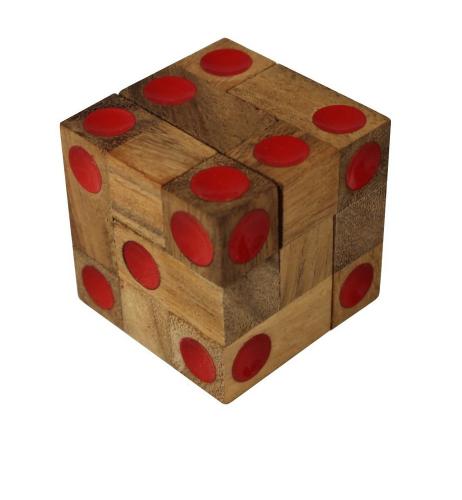 Magasin de casse-têtes en bois, la maison JBD vous présente le cube dé. Tentez de reconstituer le dé avec ces 9 pièces. Très difficile. Satisfait ou remboursé.