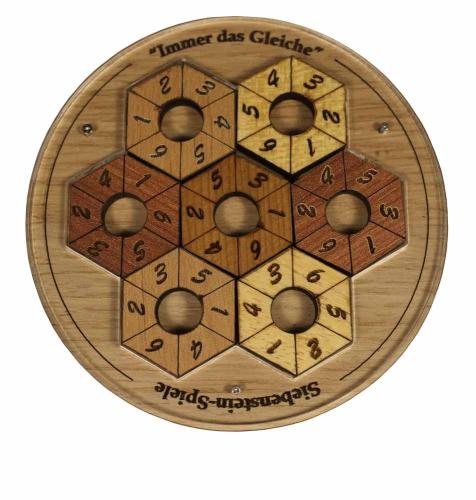 Casse-tête artisanal en bois Siebenstein Spiele, tentez de replacer les pièces de façon à coordonner les chiffres. Casse-tête difficile. Satisfait ou remboursé.