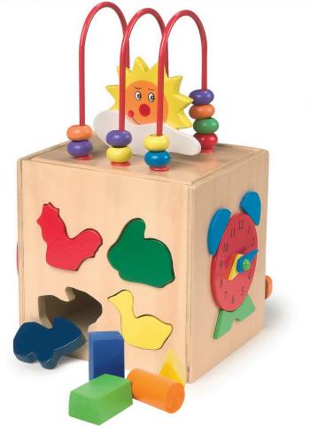 Boutique de jouets en bois, JBD vous présente ses jouets d'éveil et de motricité en bois de chez Legler, le cube actif soleil multi-activités. Expédition sous 24h, frais de port offert. Satisfait ou remboursé.