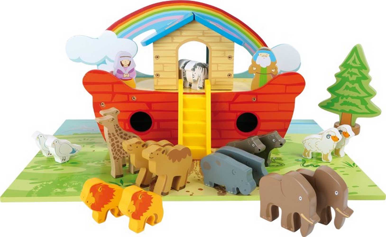 VGEBY Jouet Arche de Noé L'arche de Noé jouets en bois mignon