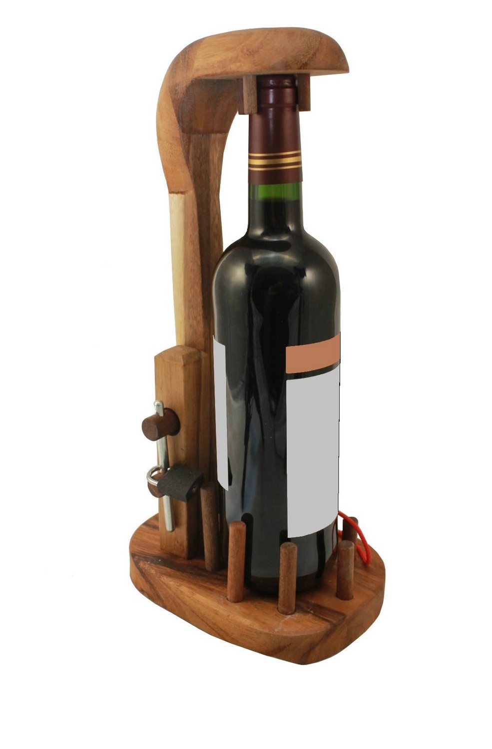 Bsiri Casse-tête en bois pour bouteille de vin - Casse-tête en bois pour  bouteille de vin - Cadeau pour adultes : : Maison