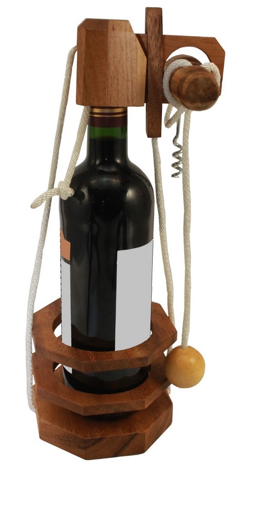 Think-n-Drink Casse-tête en bois pour bouteille de vin : : Jeux et  Jouets