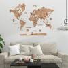 Carte du monde 2D murale en bois foncée pour personnaliser votre intérieur. Fabrication artisanale de très grande qualité. Livraison gratuite.