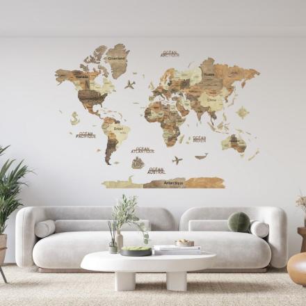 Carte du monde en bois murale - JBD Jouets en bois