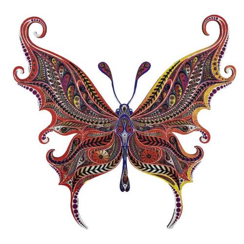 Puzzle exceptionnel en bois représentant un magnifique papillon, avec des pièces uniques découpées sur le thème des insectes. Satisfait ou remboursé.
